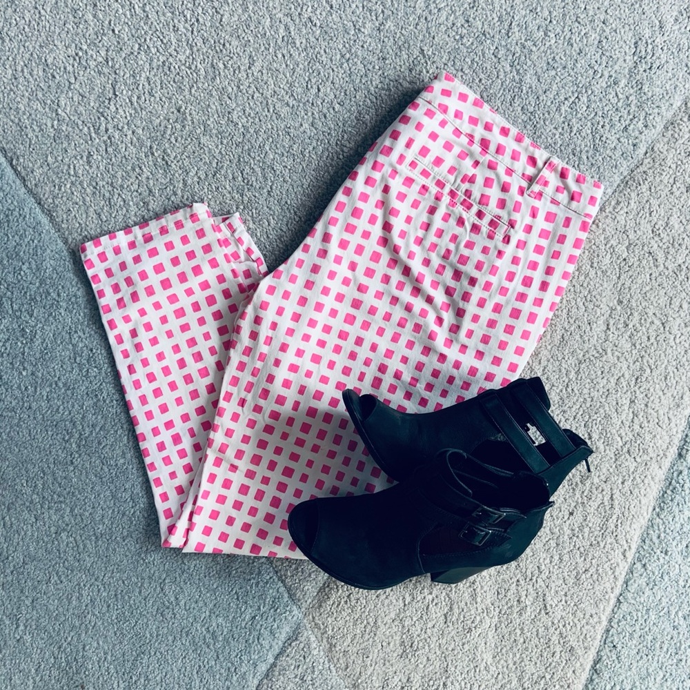 GAP Pink and White Khakis